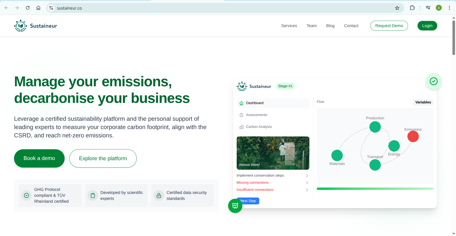 Sustaineur.co - AI-powered sustainability platform
